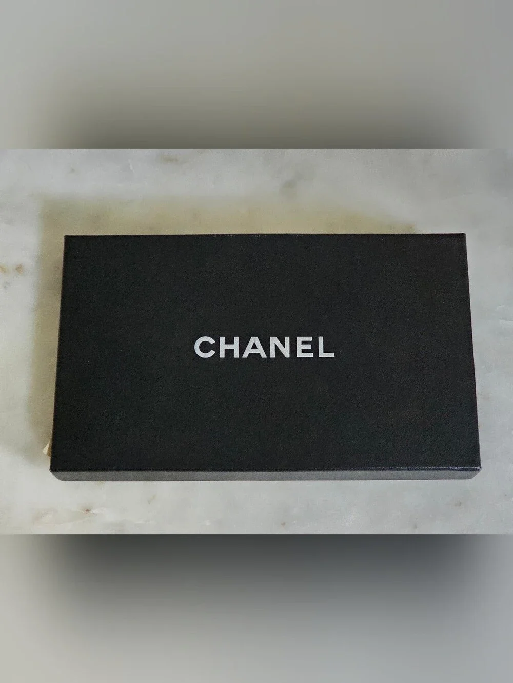 Authentic Chanel Long Wallet Gift Box W/ Dust Cover & Card- 8.1